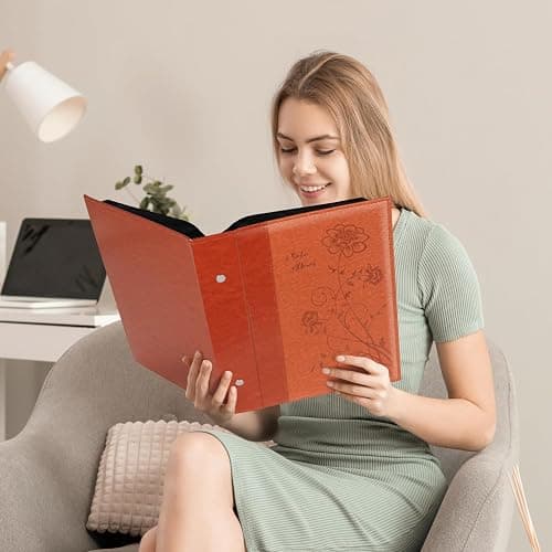 Artmag Photo Album 4x6 300 Photos, Extra Large Capacity Leather Cover Wedding Family Photo Albums Holds 300 Horizontal 4x6 Photos(Brown) thumbnail 6