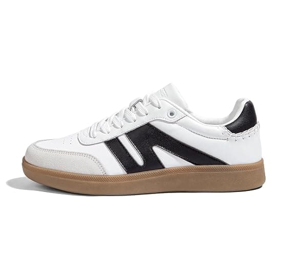 LUCKY STEP Women Classic Retro Gum Sole Fashion Sneakers Casual Tennis Skate Shoe Genuine Leather Walking Footwear Anti Slip Trainers - Image 1