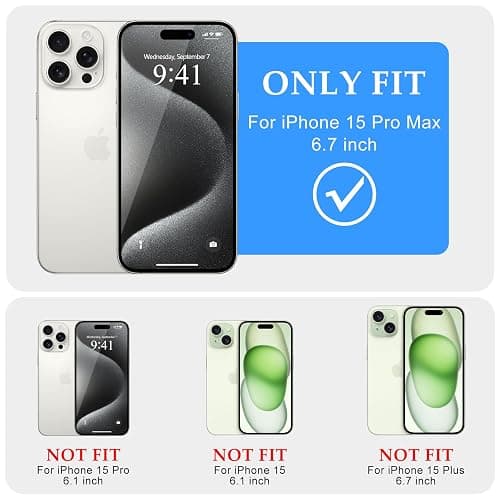 Pepmune for iPhone 15 Pro Max Case, Curly Wavy Frame Hard Translucent Matte Clear Back Cover for Women Men Compatible with Magsafe TPU Bumper Shockproof Phone Case for iPhone 15 Pro Max, Stone thumbnail 2