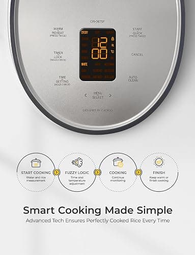 CUCKOO Micom Rice Cooker 6-Cup Uncooked / 12-Cup Cooked with Nonstick Inner Pot, Versatile Rice Maker with 9 Menu Options, Fuzzy Logic Technology, Auto Clean, Quick Rice Mode, Gray (CR-0675FG) thumbnail 5