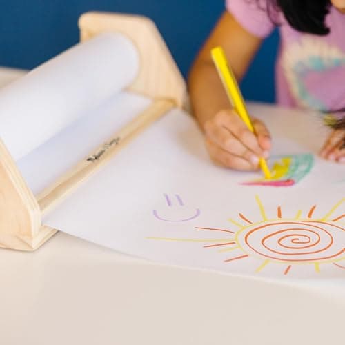 Melissa & Doug Wooden Tabletop Paper Roll Dispenser With White Bond Paper (12 inches x 75 feet) Drawing For Kids Art, Craft Roll For Kids thumbnail 8