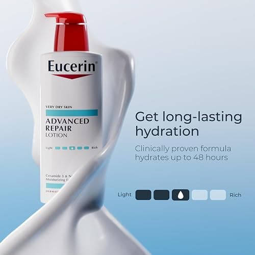 Eucerin Advanced Repair Body Lotion for Very Dry Skin, Unscented Lotion Formulated with Ceramides, 16.9 Fl Oz Bottle thumbnail 2