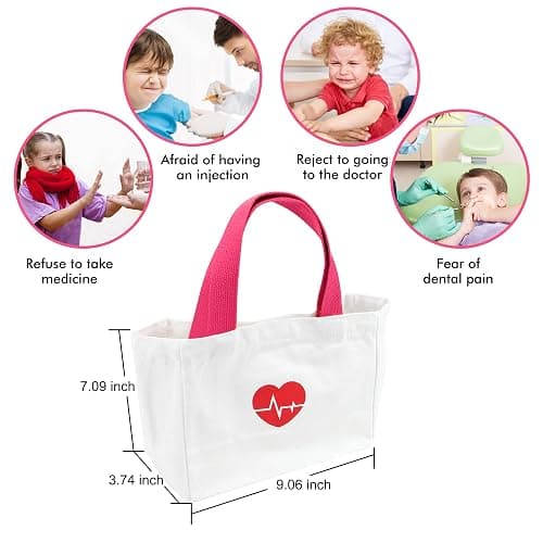 Liberry Doctor Kit for Toddlers 3-5 Years Old, 18-Piece Doctor Bag Pretend Play Toys, Durable Medical Kit with Toy Stethoscope, Pink Doctor Gift for Girls thumbnail 3