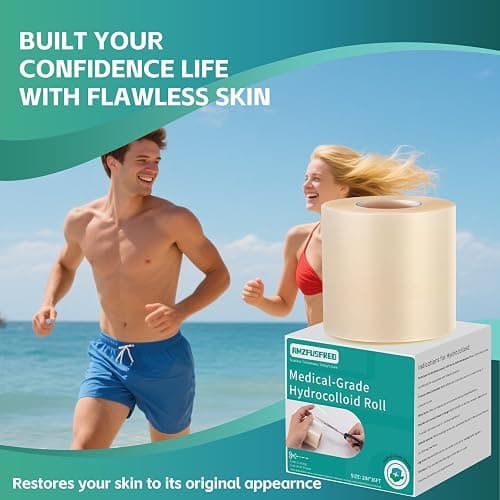 New Version Hydrocolloid Roll,2in*16ft Hydrocolloid Bandages for Wound Care,Medical-Grade Hydrocolloid Patch Bandages with Self-Adhesive, Flexible & Waterproof DIY Size & Shape (16FT) thumbnail 7
