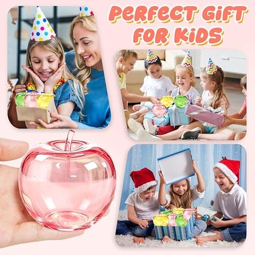 Apple Squishy Stress Ball, Cute Apple Squeeze Sensory Toy for Anxiety, Decompression Gift for Kids Adults (Yellow) thumbnail 5