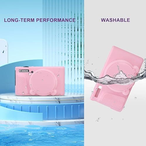 BOVKE Silicone Case for Canon PowerShot SX740 SX730 Digital Camera, Pink | SX740 HS Soft Protective Camera Skin Cover with Removable Lens Cover, Slim Fit Anti-Scratch, Precise Cutouts Enhanced Grip thumbnail 6
