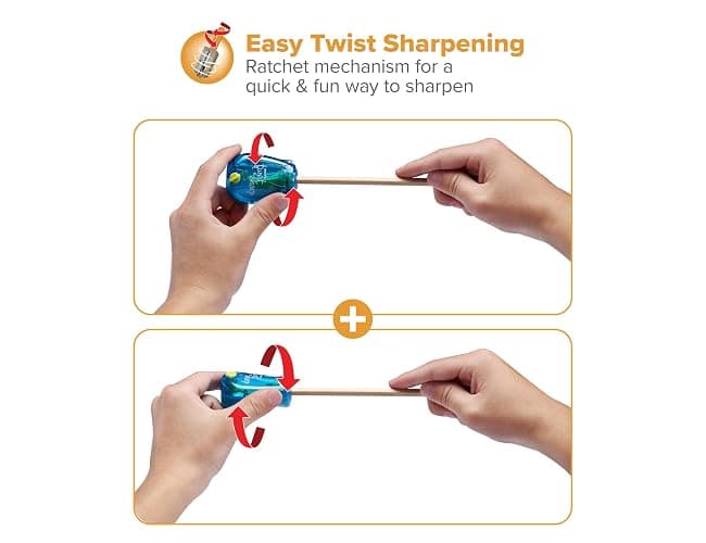 Bostitch Office Twist-n-Sharp Pencil Sharpener, for Kids & Colored Pencils, Assorted Colors (PS1-BLUE-EC) thumbnail 5