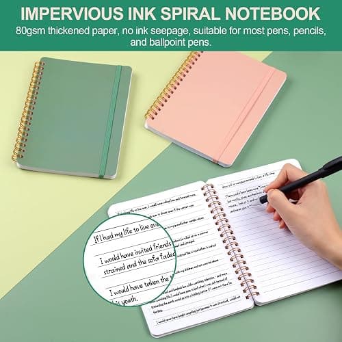 1. Utron 3 PCS Small Spiral Notebook 5x7, Notebooks for Note Taking, Morandi Spiral Journal Notebook, Work Notebook Small Notebooks 5x7 with Strap, Cute Notebooks for Women 70 Sheets/Note Books thumbnail 2