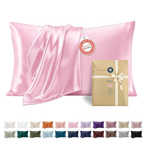Bedsure Satin Pillowcases Queen Set of 2, Similar to Silk Pillow Cases Pink | Reduces Hair Frizz & Skin Friction, Decorative Covers, Room Decor, Gifts for Women Men, Envelope Closure, Cooling, 20" x 30" - Image 1
