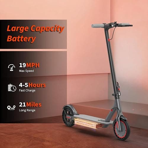 VOLPAM Electric Scooter, 350W/500W/800W/1000W/250W Powerful Motor & 19/22/ 9 MPH Top Speed, 16-28-10 Miles Long Range, Folding E Scooter Choice thumbnail 6
