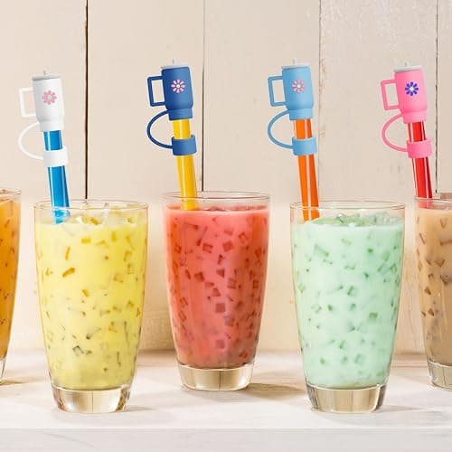 Auidy 20 Pcs Straw Toppers for Stanley Cups - Compatible with 30&40 Oz Tumbler - 10mm Straw Covers thumbnail 2