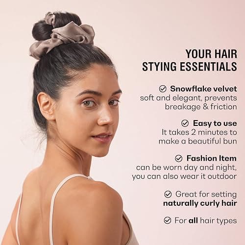 BLINKEEN Curling Scrunchie, Heatless Hair Curler to Sleep In, No Heat Curls for Long Hair, Soft Sleep Hair Roller (Pink, 1 Count) thumbnail 4