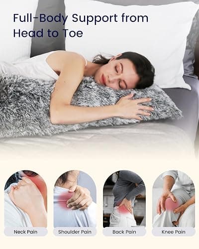 ZonLi Fluffy Body Pillow, Full Body Pillows for Adults, Long Pillow for Sleeping with Removable Cover and Adjustable Filling for Side Sleeper & Pregnancy，Large and Firm Pillow, Machine Washable(Grey) thumbnail 3