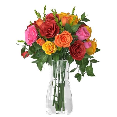 Der Rose 8 inch Clear Glass Flower Vases for Flower Bouquet Decoration Home Centerpiece Wedding Decor Gift - Image 1