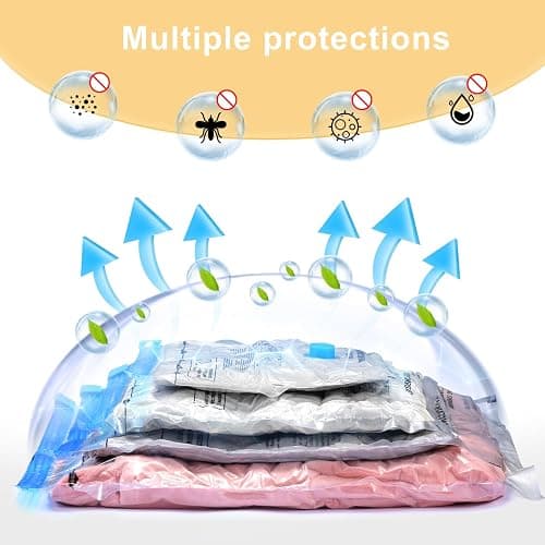 UPGOGO Travel Vacuum Bags Combo 6 Pack - Space Saver Vacuum Storage Bags for Clothing and Luggage thumbnail 6