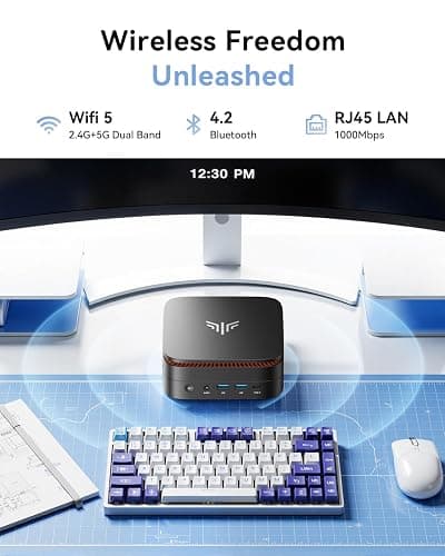 KAMRUI Pinova P1 Mini PC Computer, AMD Ryzen 3300U Processor, 16GB DDR4 RAM 256GB M.2 SSD, Mini Desktop Computer Support Triple 4K, USB-C, WiFi, Bluetooth, Ethernet, HTPC for Business, Education, Home thumbnail 4