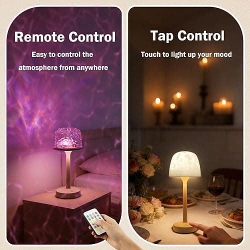 Waterproof Shower Lamp Cordless, Rechargeable Shower Light with 16 Color Ocean Wave Lights Projector, Rechargeable Bathroom Lamp with Touch & Remote Control,Spa-Like Mood Light for Bathtub/Shower thumbnail 6