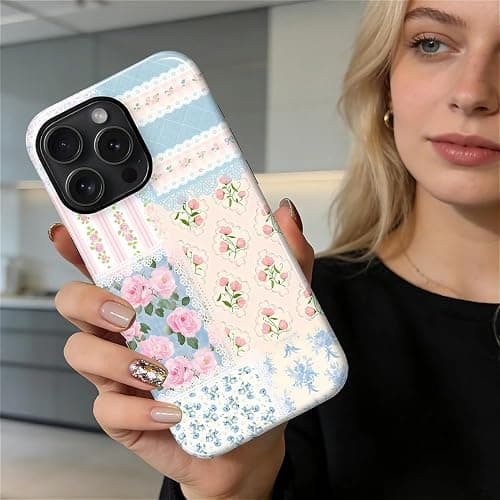 COTAIL Case Designed for iPhone 16 Pro, Hybrid 2-Layer Case, Military-Grade Protection Durable Shockproof Anti-Scratch Phone Case, Floral Lace Patchwork thumbnail 6