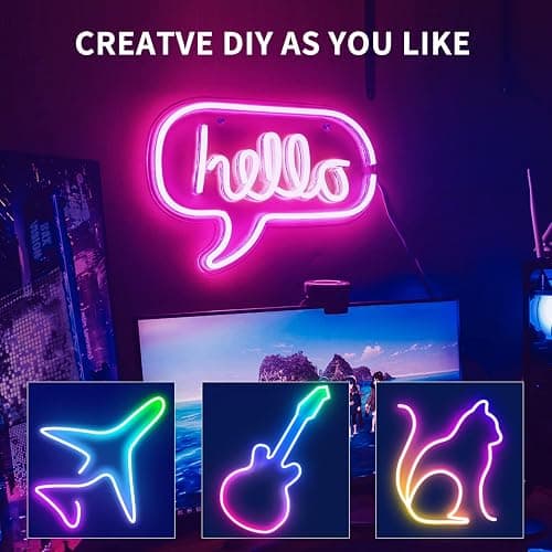 segrass 32.8ft LED neon Lights with Remote APP Control IP65 Waterproof Flexible Neon Strip Lights 24V RGB Rope Lights for Bedroom Room Outdoors Décor thumbnail 5