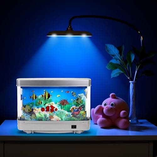 Lightahead Sensory Artificial Aquarium Lamp – LED Virtual Fake Fish Tank with Moving Marine Life Animation Ocean in Motion– Relaxing Ocean Scene Night Light for Kids and Adults (Marine Life A) thumbnail 9