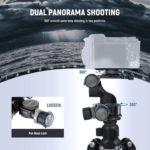 NEEWER 3 Way Geared Tripod Head with 360° Panoramic Arca QR Plate, Millimeter Micro Adjustment, Aluminum Alloy 3 Axis Pan Tilt Head with Quick Switch Large & Fine Dual Modes, Max Load 13.2lb/6kg, TH15 thumbnail 6