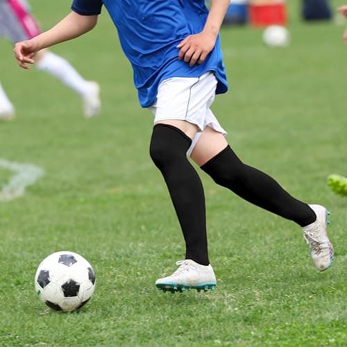 SUNYIWJIE 2 Pair High Football Baseball Socks Multiple Sizes Over the Knee Baseball Socks Extra Long Soccer Sock for Boys Men thumbnail 2