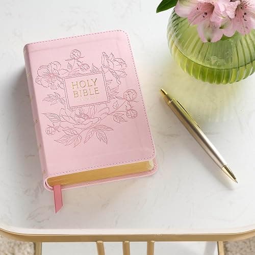 KJV Holy Bible, Compact Large Print Faux Leather Red Letter Edition Ribbon Marker, King James Version, Ballet Pink (KJV Compact LP Editions) thumbnail 4