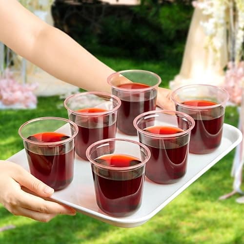 Jycnolm 50 Pcs Pink Plastic Cups, 12 Oz Disposable Stemless Wine Glasses Cocktail Pink Party Cups for Meeting, Wedding, Birthday, Valentines Party thumbnail 6