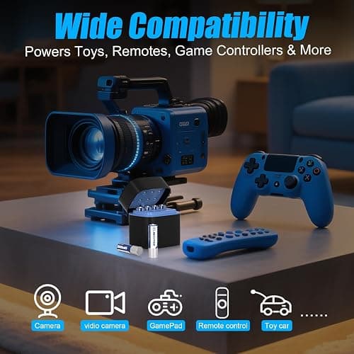 Maxfree Rechargeable 4 AAA and 4 AA Batteries Lithium with Charger, 8-Pack 1.5V Long Lasting Triple A Double A Batteries with LED Display – Fast Charging for Blink Outdoor Cameras, Toys & Remotes thumbnail 7