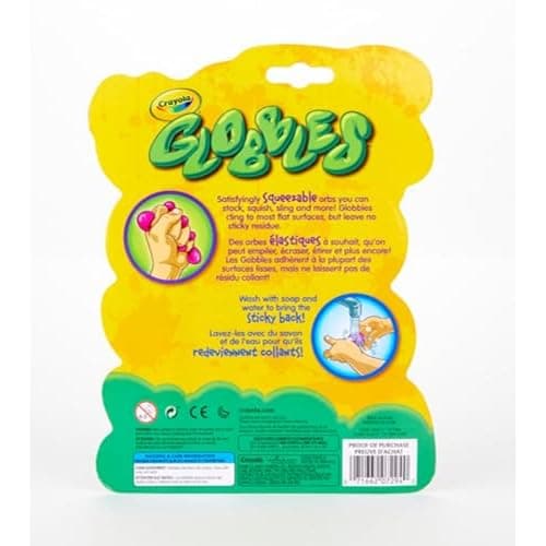 Crayola Globbles Fidget Toy (6ct), Stocking Stuffers for Kids, White Elephant Gifts, Sticky Stress Ball for Adults & Kids, Squishy Balls, Calming Sensory Toys for Stress Relief thumbnail 4