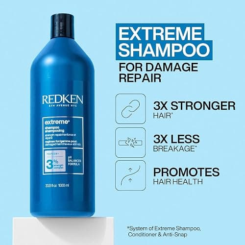 REDKEN Extreme Shampoo & Conditioner Set Shampoo for Damaged Hair Hair Strengthen & Repair Damaged Hair Infused With Proteins thumbnail 3