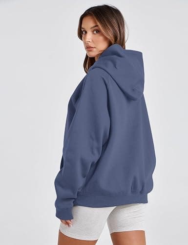 SAFRISIOR Oversized Hoodies for Women and Men Couples Fleece Basic Solid Hooded Sweatshirt Pullover Jackets thumbnail 4