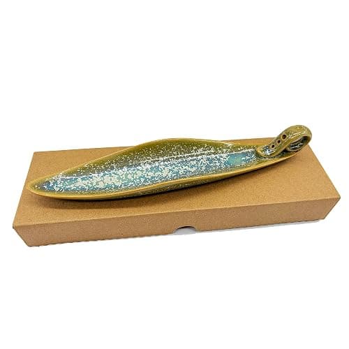 9" Length Incense Stick Holder with 3 Holes, White Porcelain Incense Tray Ash Cather for Spa, Meditation Room, Yoga, Home, Office (Ash Blue Violet) thumbnail 5
