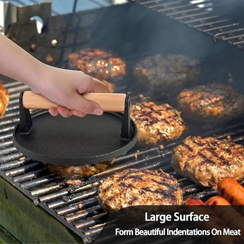 BBQ Accessories 12 Inch Round Stainless Steel Basting Cover - Cheese Melting Dome Round Cast Iron Grill Press Kit for Hamburger Bacon Steak, Best fits for Blackstone Camp Chef Flat Top Griddle Grill thumbnail 9