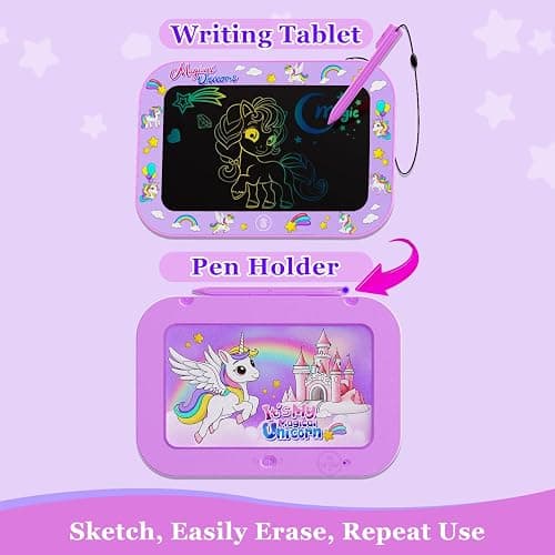 2 Pack LCD Writing Tablet for Kids,10Inch Colorful Reusable Electronic Toddler Doodle Board Drawing Tablet Pads,Educational Learning Toys Gifts for 3 4 5 6 7 8 Year Old Girls (Pink&Purple-10IN) thumbnail 5