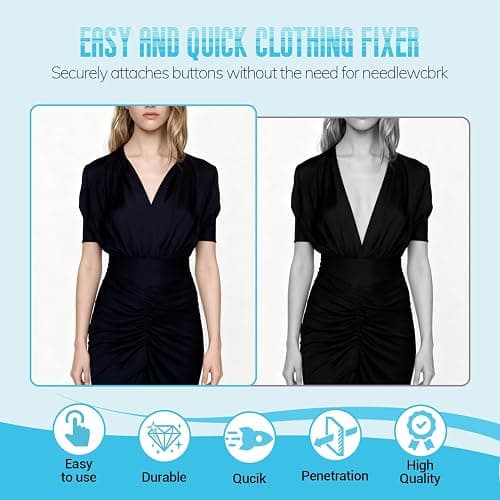 Stitch Gun for Clothes - Stitchy Tagging Gun for Clothing, Handheld Stitch Gun Quick Clothing Fixer, Sewing Kit Includes 6 Needle，3000 Fasteners(1500 Black & 1500 White) thumbnail 3