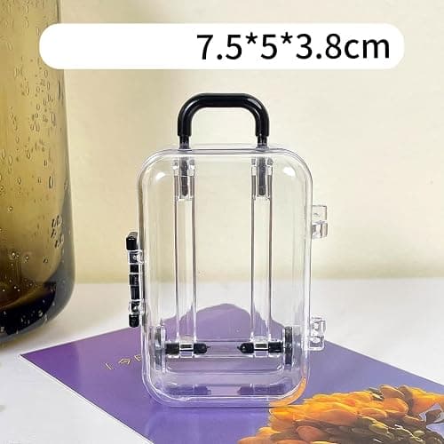 ZHORCIN Miniature Luggage Suitcase Storage Trolley Case Travel Holiday Toy Candy Box Handbag Model For Dolls Accessory thumbnail 9