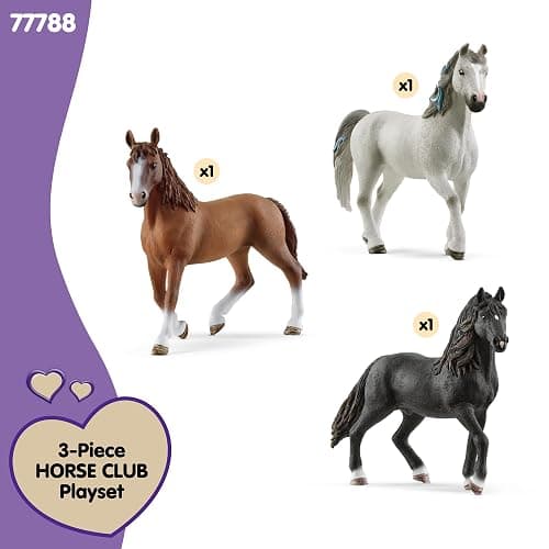Schleich Horse Club - 3 PC Horse Figurine Playset - Collectible Figures with 3 Unique Breeds for Girls and Boys - Realistic Farm Animal Toy Set for Kids Ages 5+ | 77788 thumbnail 5