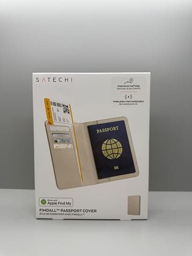 Satechi Passport Holder for Travel with Find My, Passport Cover with 4 Card Holder, Wireless Charging, and RFID protection – Travel Essential Vegan Leather Passport– Sand thumbnail 10