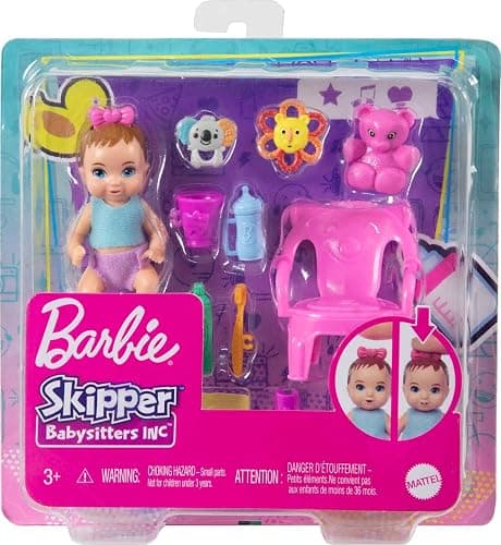 Barbie Skipper Babysitters Inc Baby Small Doll & Accessories, First Tooth Playset with Appearing & Disappearing Tooth thumbnail 6
