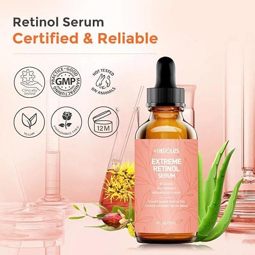 Retinol Serum for Face 2.5%, B5 Resurfacing Retinol Serum with Vitamin C, Vitamin E, Hyaluronic Acid, Niacinamide, Peptide for Anti-Aging, Wrinkle Smoothing, Dark Spot Corrector, Brighten Dullness thumbnail 6