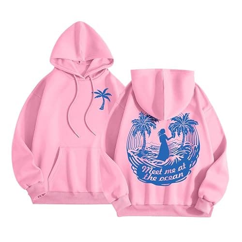 Puff Graphic Oversized Hoodies for Women Teen Girls Kids Trendy Cute Preppy Sweatshirt Long Sleeve Y2K Tops with Pockets - Image 1