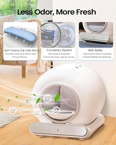 Lettiera Gatto Autopulente, 65 lLettiera Automatica per Gatti Intelligente,Sicurezza, Controllo App Cassetta per Gatti Abilitata WiFi, con Sacchi Spazzatura, Pulizia Facile thumbnail 5
