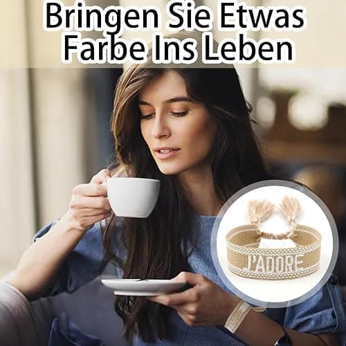 Mmgoqqt Stoffarmband Damen Generisch Friendship Stoffarmband, Gewebtes Armband, Freundschaftsarmband, Webarmband, Besticktes Armband thumbnail 7