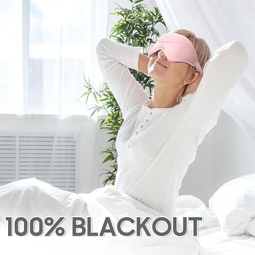MOEASEii Sleep Mask - Total Blackout 3D Sleeping Mask, Super Lightweight & Silky Soft Eye Mask for Sleeping, Fully Adjustable Fit for Home, Office, Traveling, Meditation, Yoga, Pink, Mothers Day Gifts thumbnail 2