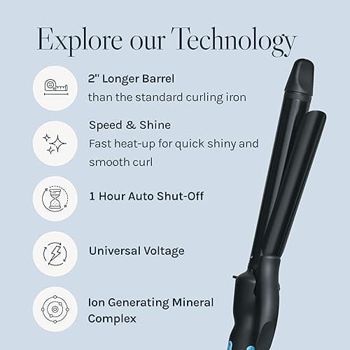 Bio Ionic Long Barrel Styler, Curling Iron with Moisture Heat Technology & NanoIonic MX, Versatile Curling Wand with Adjustable Heat Settings, Hair Curler with Extended Barrel thumbnail 4