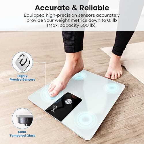 GE Scale Body Weight Bathroom: 500lb BMI Weight Scales for People Accurate Bluetooth Weighing Digital Scale Electronic Weigh Scales White thumbnail 6