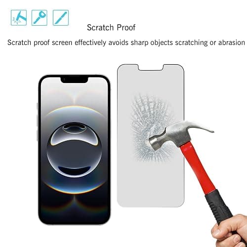 Ailun Privacy Screen Protector for iPhone 16e / iPhone 14 / iPhone 13 / iPhone 13 Pro [6.1 Inch] 2 Pack Anti Spy Private Tempered Glass Anti-Scratch Case Friendly [Not for iPhone 16 6.1 Inch] thumbnail 5