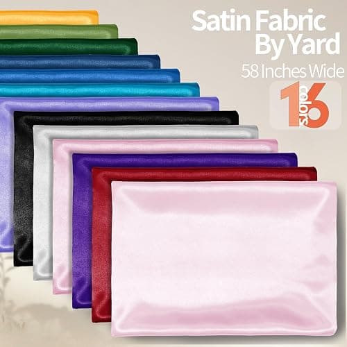 Homiest Pink Satin Fabric by The Yard, 5 Yards x 58 Inch Charmeuse Satin Fabric Silky & Shiny Cloth Fabric, Smooth Bridal Satin Fabric for Wedding Dress, Clothing Making, DIY Crafts, Sewing thumbnail 3