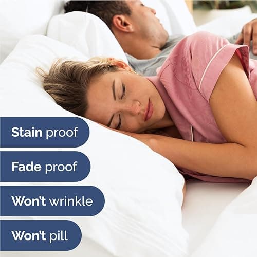 Full Size 4 Piece Sheet Set - Comfy Breathable & Cooling Bed Sheets Set - Hotel Luxury Bedding for Women, Men, Kids, Teens, Boys & Girls - Deep Pockets, Ultra-Soft and Wrinkle Free - Oeko-Tex - White thumbnail 5